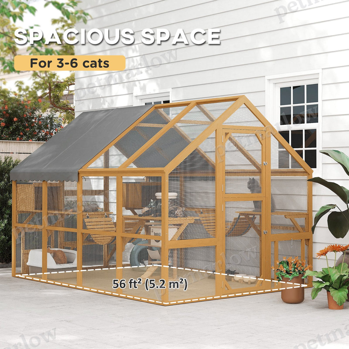 Wooden Catio Outdoor Cat Enclosure for Cats – view 5