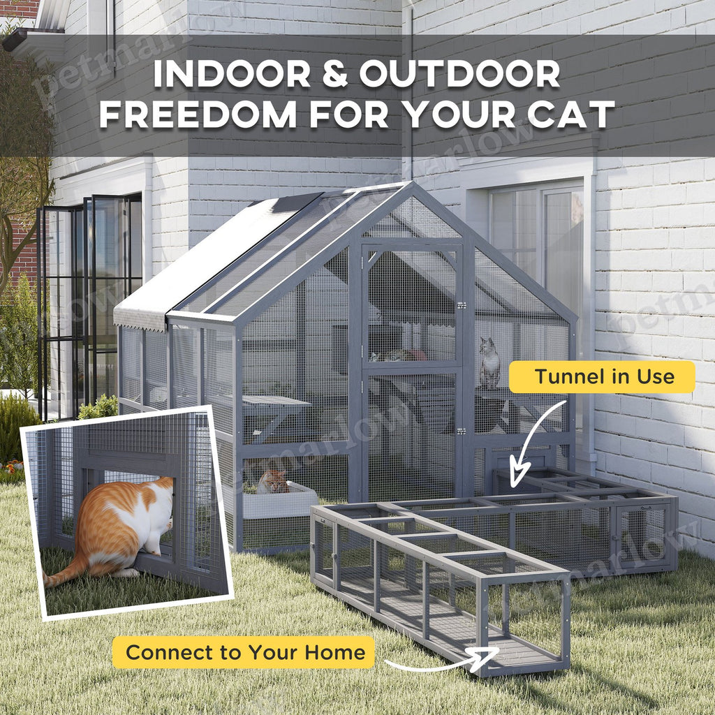 Wooden Catio Outdoor Cat Enclosure – view 4