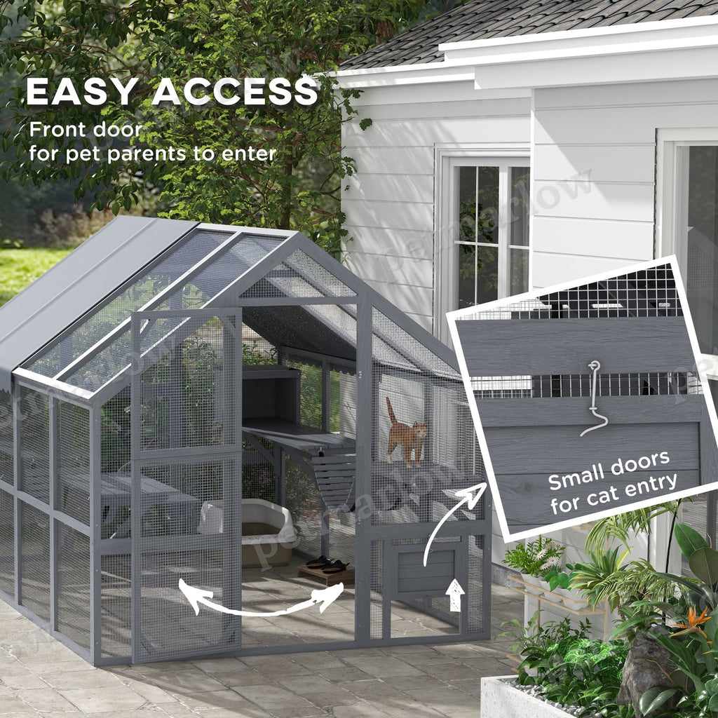 Wooden Catio Outdoor Cat Enclosure – view 6