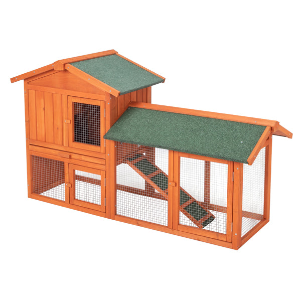 Wooden Chicken Coop and Rabbit Hutch for Small Animals