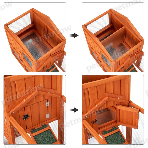 Wooden Chicken Coop and Rabbit Hutch for Small Animals – view 6