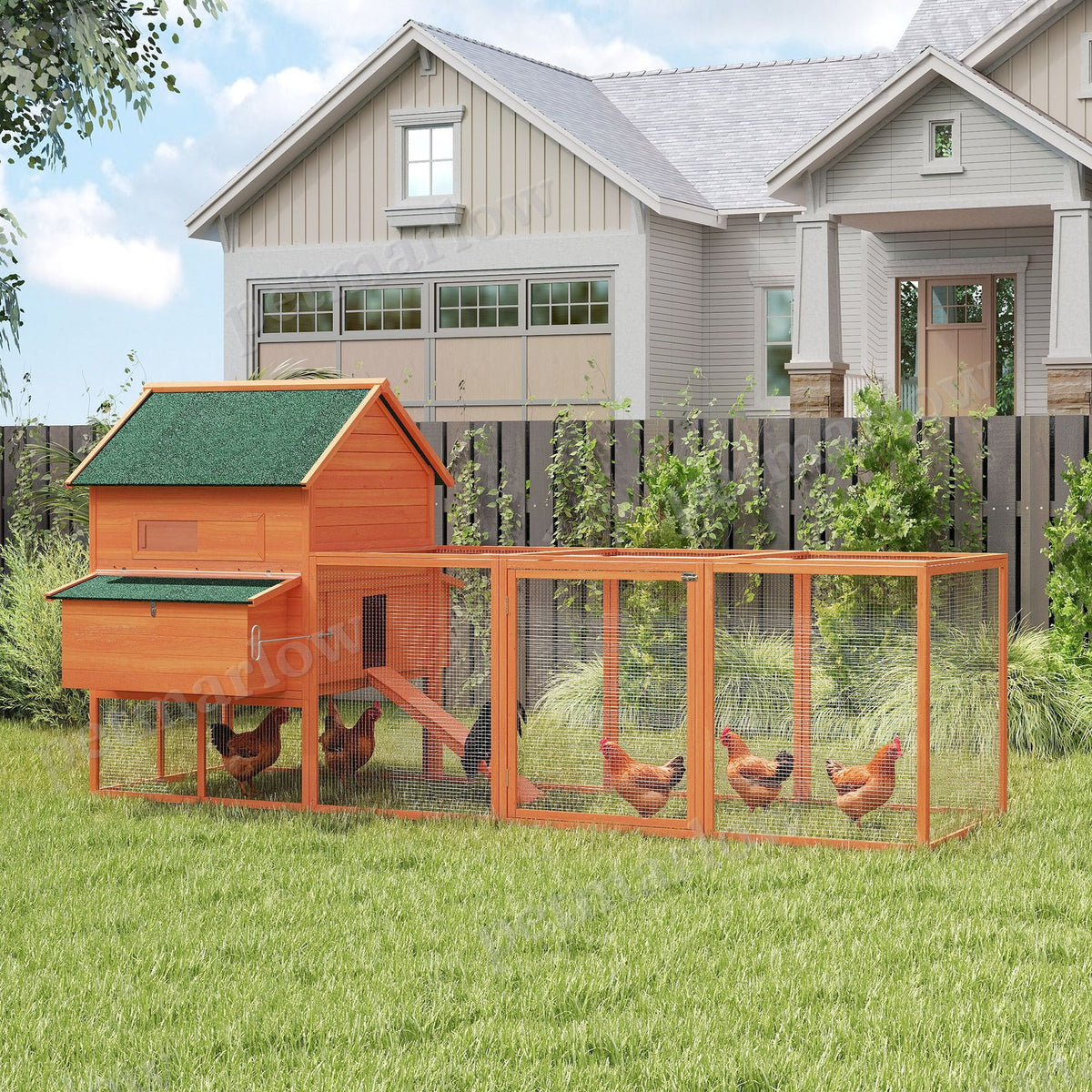 Wooden Chicken Coop for 4-6 Chickens with Outdoor Run – view 3