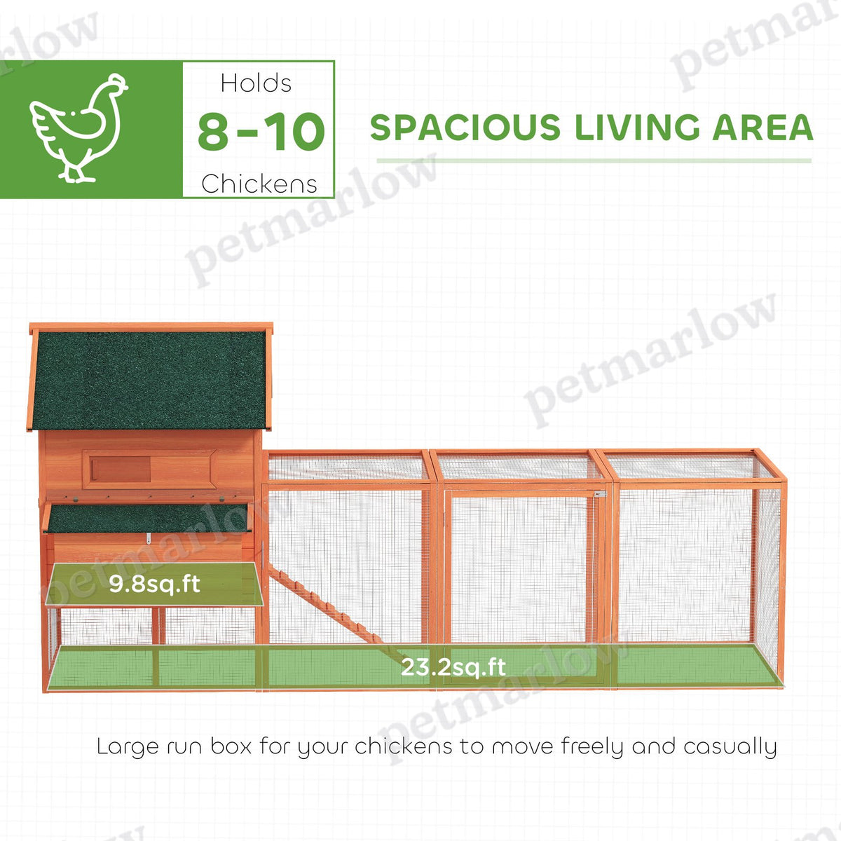 Wooden Chicken Coop for 4-6 Chickens with Outdoor Run – view 4