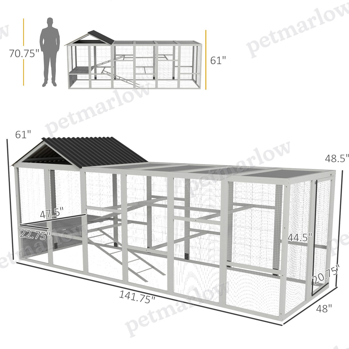 Wooden Chicken Coop Run for 6-10 Chickens – view 6