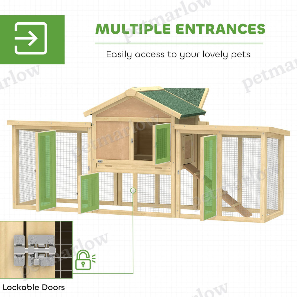 Wooden Chicken Coop with Nesting Box and Double Runs – view 5