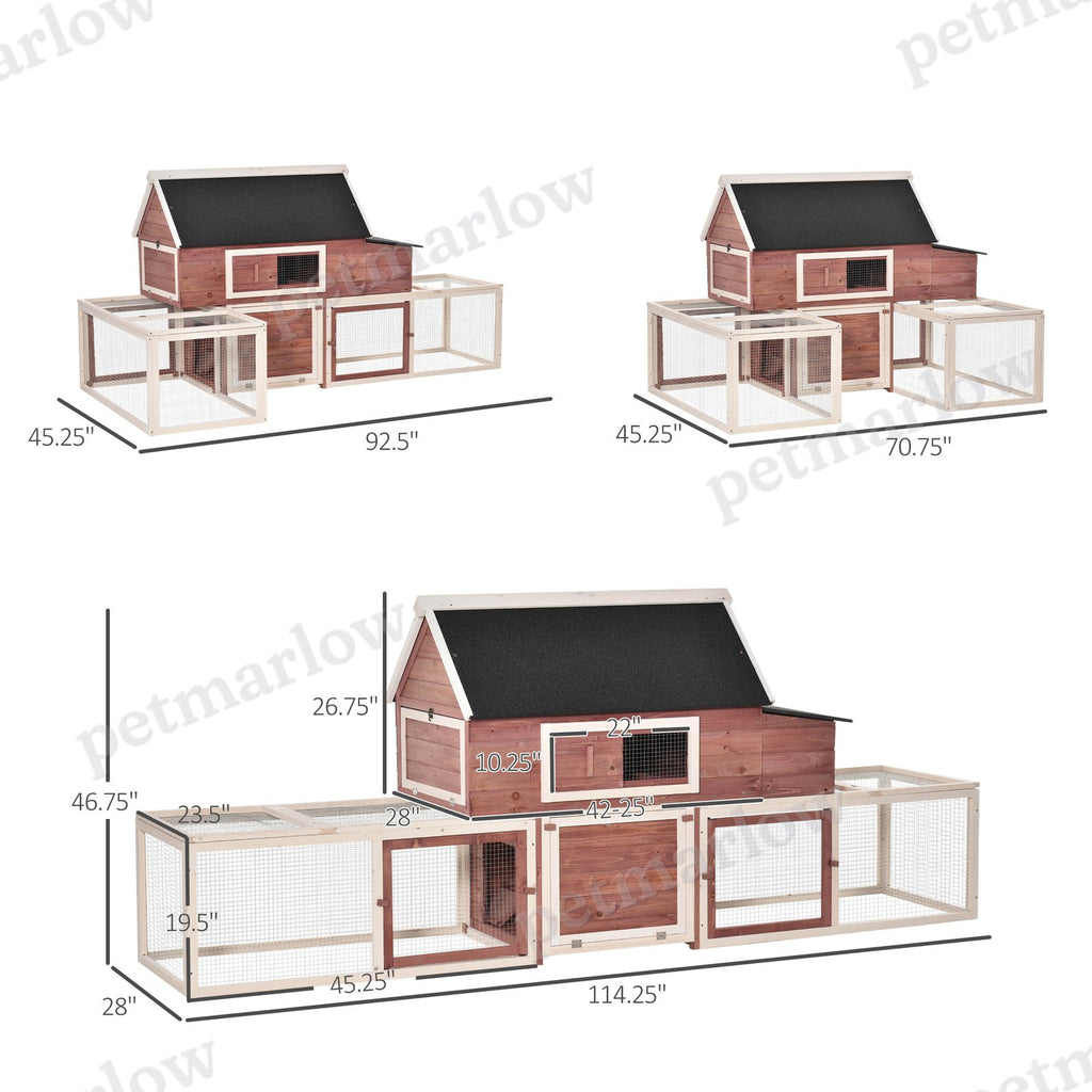 Wooden Chicken Coop with Nesting Box and Double Runs – view 6