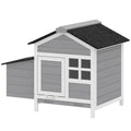 Wooden Chicken Coop with Nesting Box and Pull-Out Tray – Gray / 740x590x240 mm