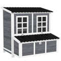 Wooden Chicken Coop with Nesting Box and Pull-Out Tray – Light Gray / 1070x650x340 mm