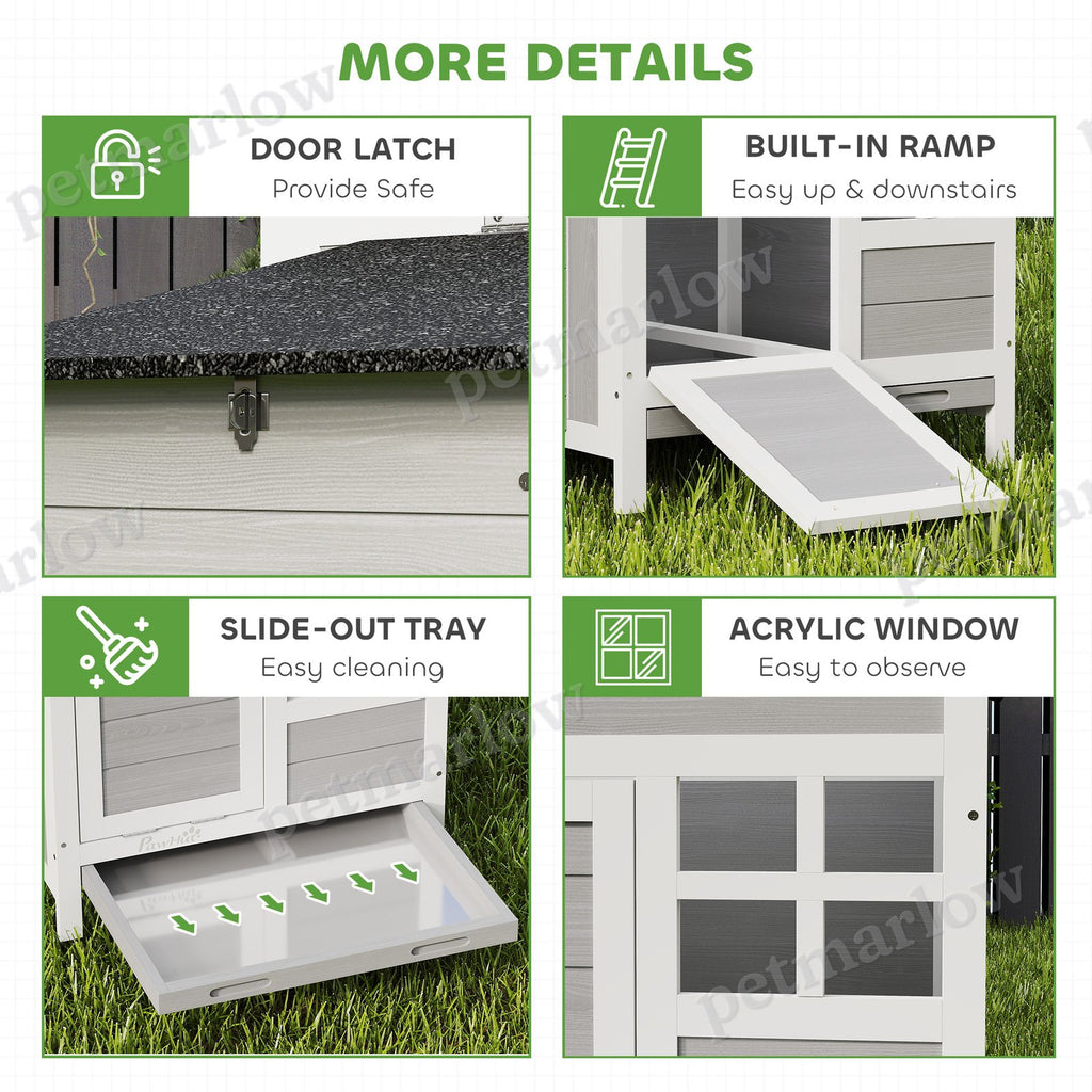 Wooden Chicken Coop with Nesting Box and Pull-Out Tray – view 3