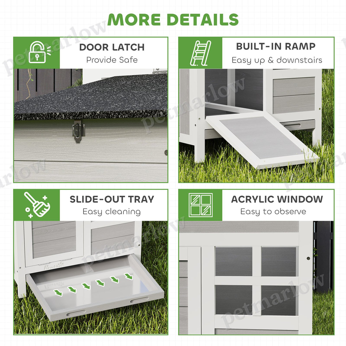 Wooden Chicken Coop with Nesting Box and Pull-Out Tray – view 3