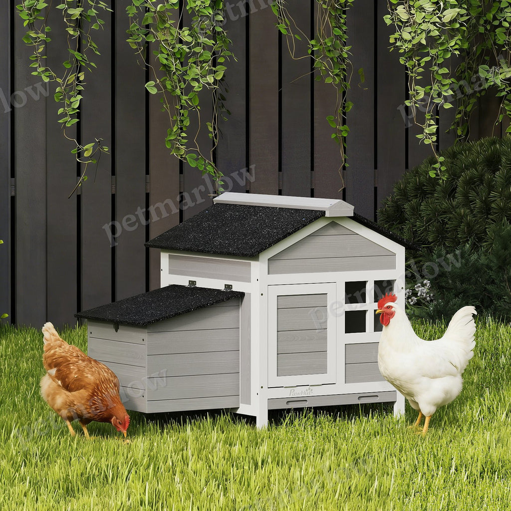 Wooden Chicken Coop with Nesting Box and Pull-Out Tray – view 5