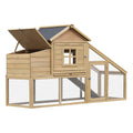 Wooden Chicken Coop with Nesting Box and Ramp – Natural Wood / 1010x870x270 mm