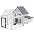 Wooden Chicken Coop with Nesting Box and Ramp – Dark Gray / 1180x820x240 mm