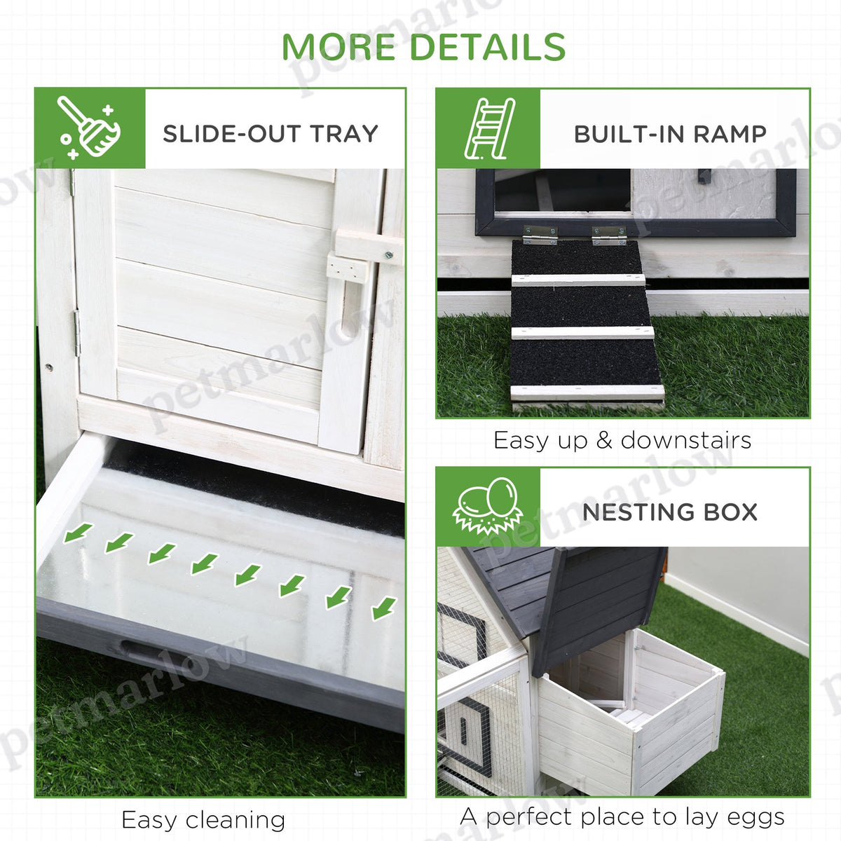 Wooden Chicken Coop with Nesting Box and Ramp – view 3