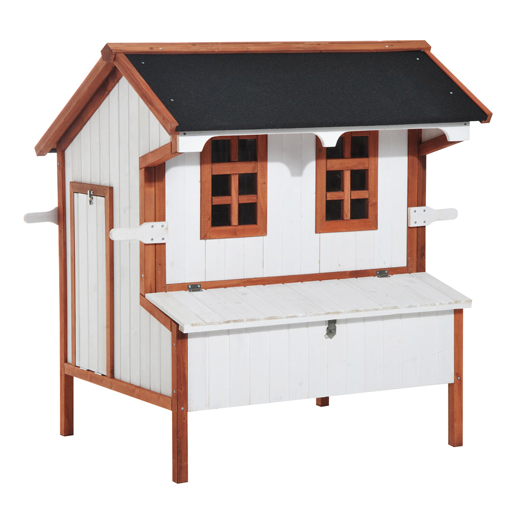 Wooden Chicken Coop with Nesting Box and Ramp Access – Multi Color / 1130x765x215 mm