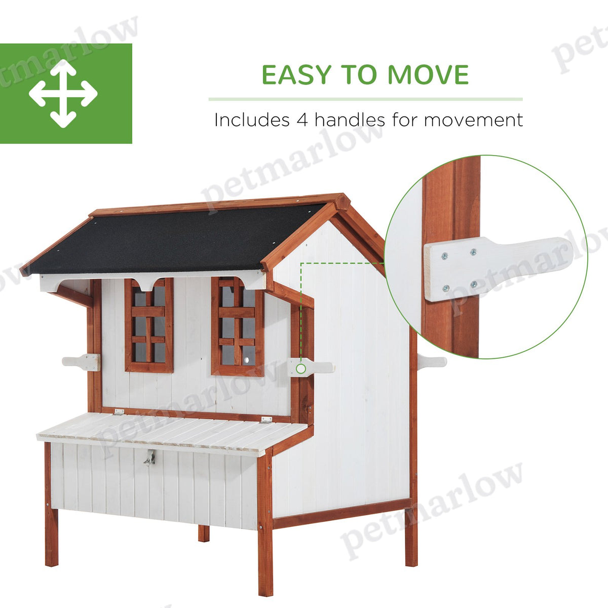 Wooden Chicken Coop with Nesting Box and Ramp Access – view 3