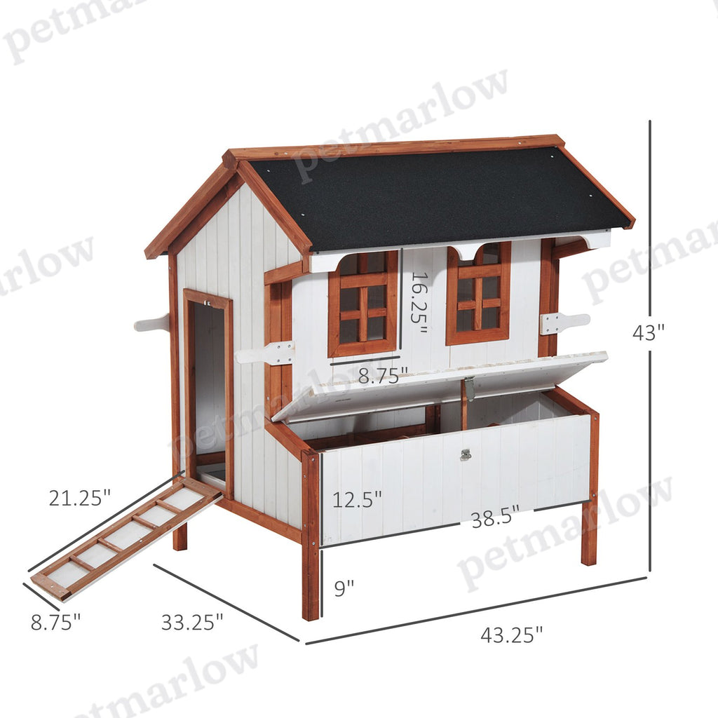 Wooden Chicken Coop with Nesting Box and Ramp Access – view 6