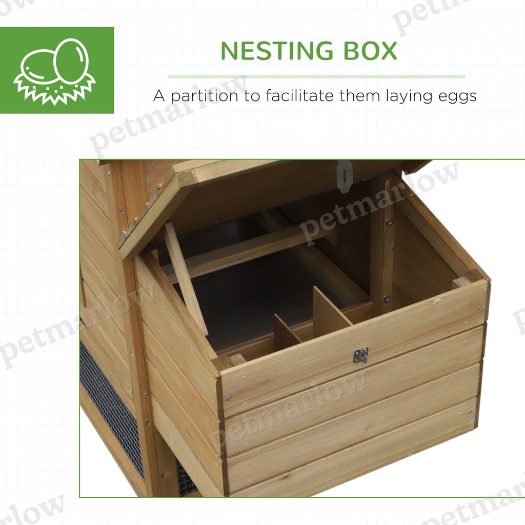 Wooden Chicken Coop with Nesting Box and Removable Tray – view 3