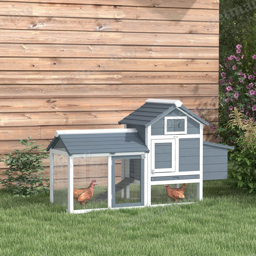 Wooden Chicken Coop with Nesting Box and Removable Tray – view 3