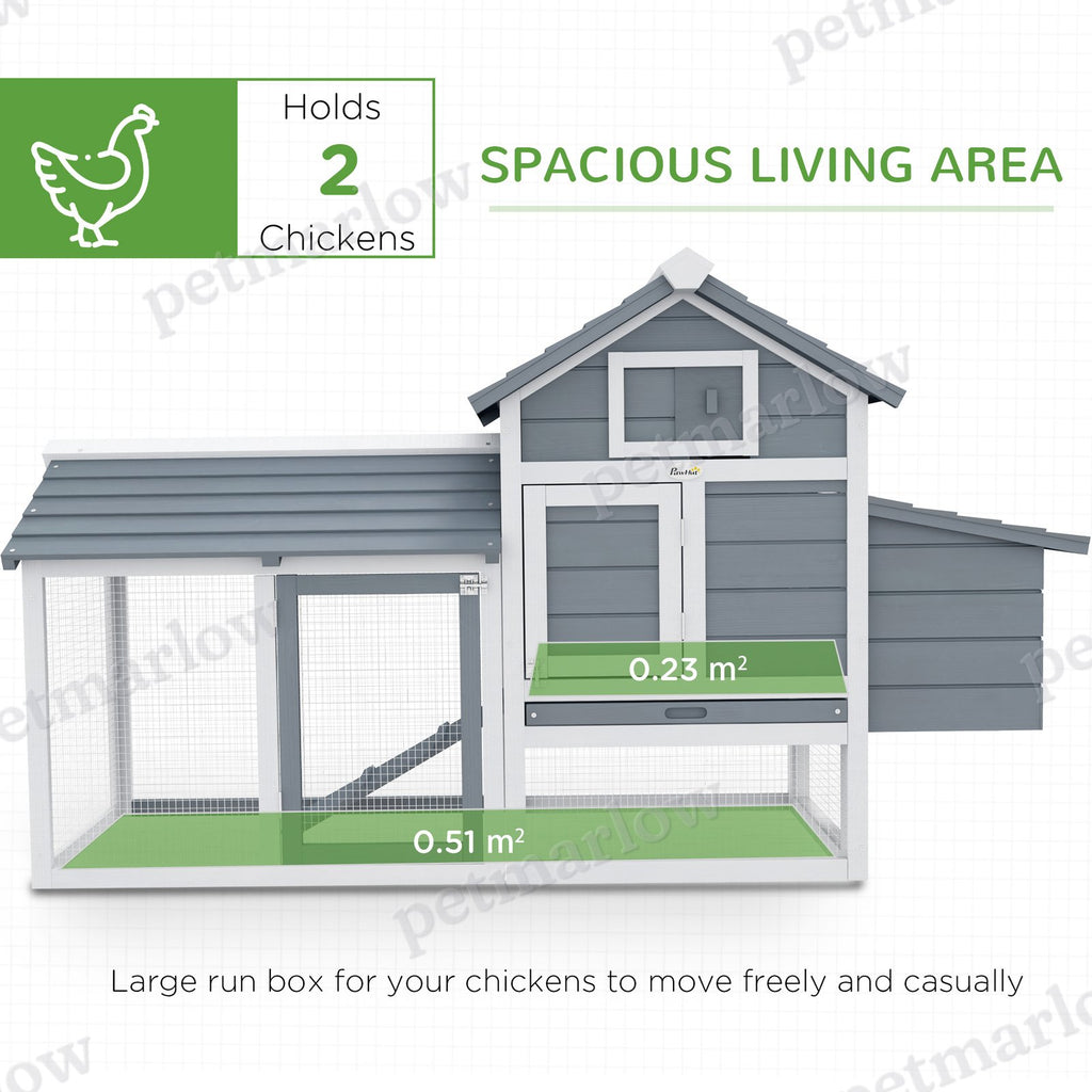 Wooden Chicken Coop with Nesting Box and Removable Tray – view 4