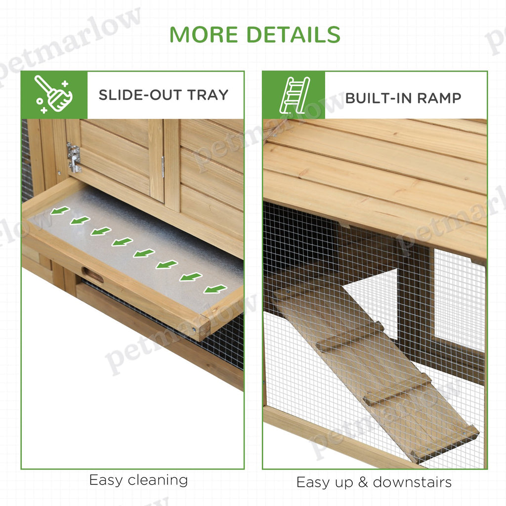 Wooden Chicken Coop with Nesting Box and Removable Tray – view 5