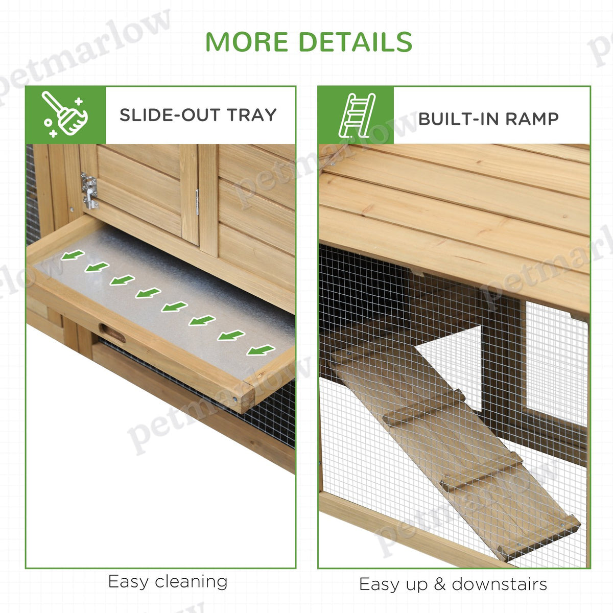 Wooden Chicken Coop with Nesting Box and Removable Tray – view 5