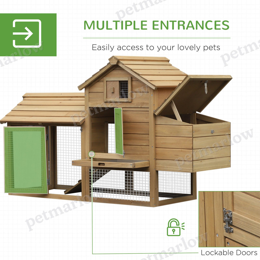 Wooden Chicken Coop with Nesting Box and Removable Tray – view 6