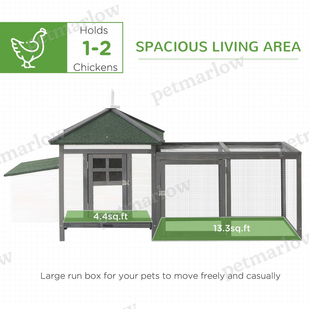 Wooden Chicken Coop with Nesting Box for Backyard Poultry – view 4