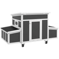Wooden Chicken Coop with Nesting Box for Up to 6 Chickens – Dark Gray / 1020x885x240 mm