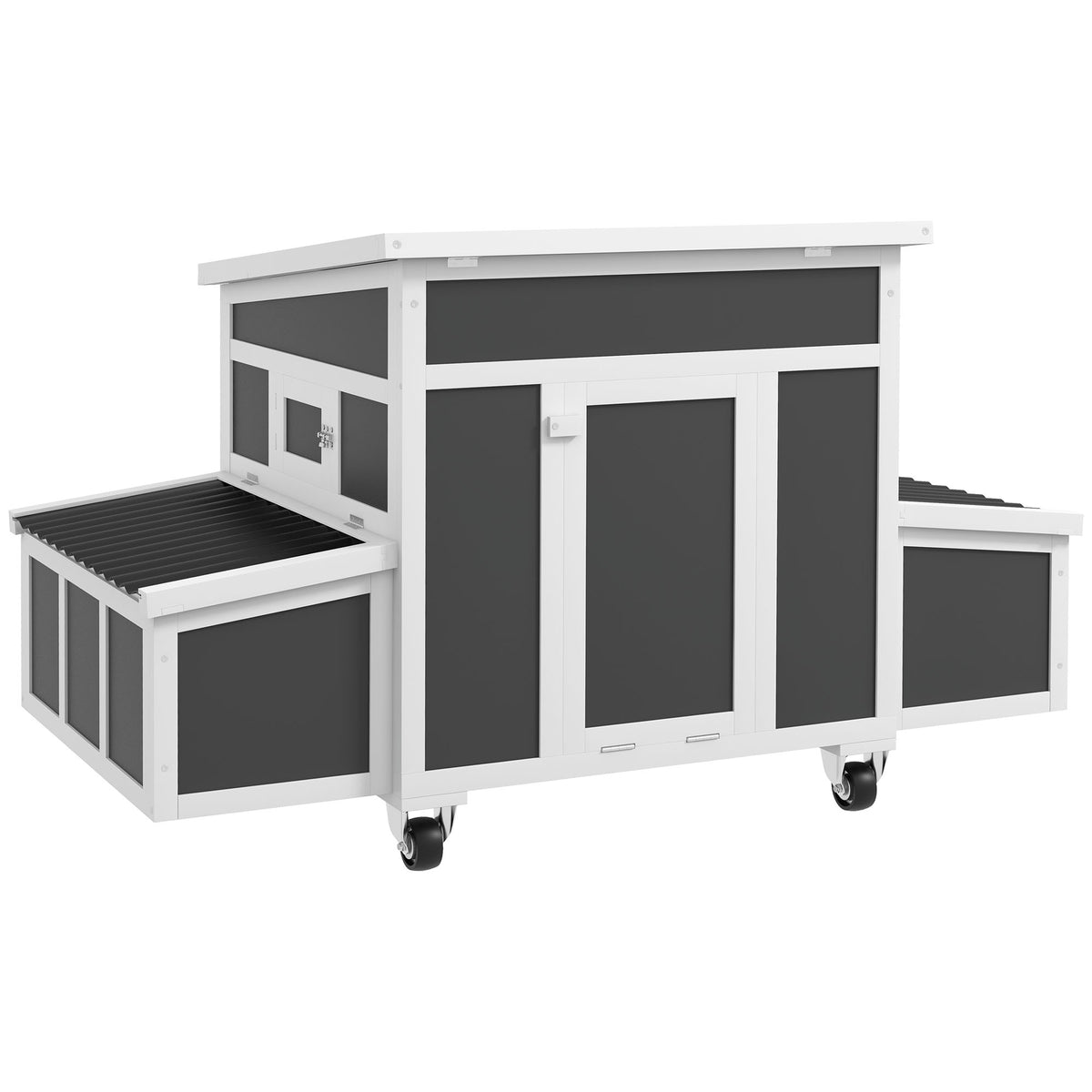 Wooden Chicken Coop with Nesting Box for Up to 6 Chickens – Dark Gray / 1020x885x240 mm