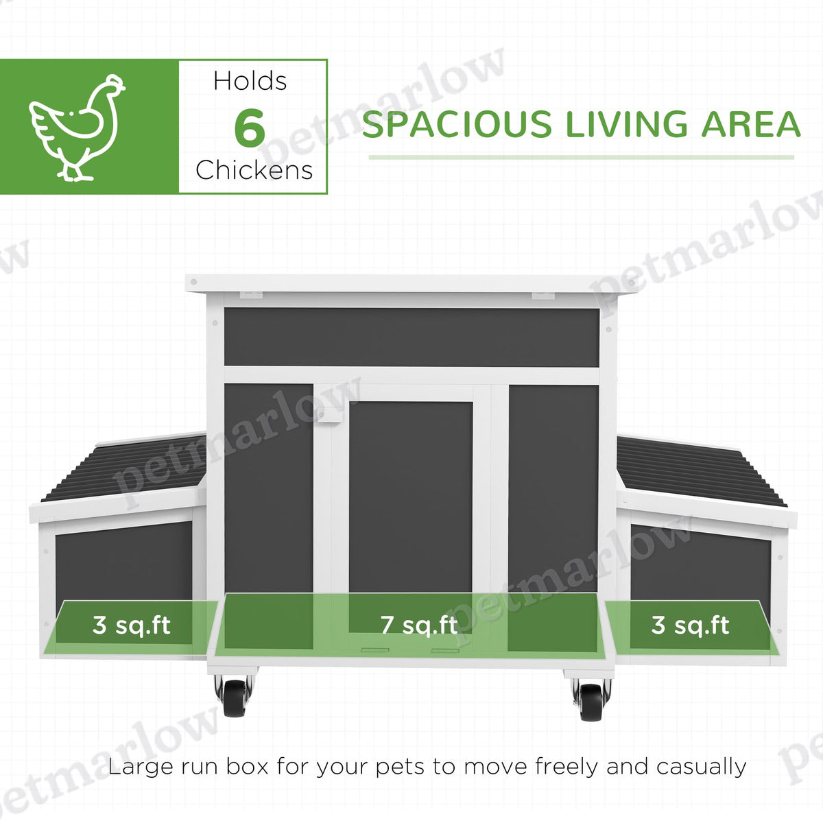 Wooden Chicken Coop with Nesting Box for Up to 6 Chickens – view 5