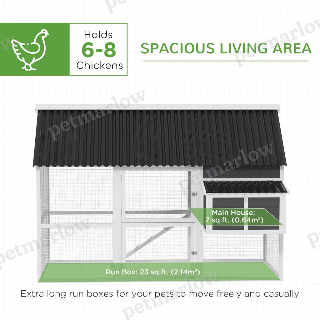 Wooden Chicken Coop with Run and Nesting Boxes – view 4