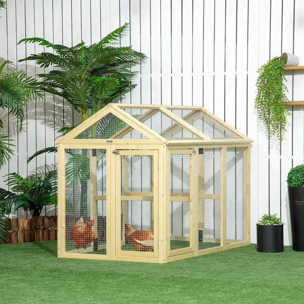 Wooden Chicken Coop with Spacious Run for 1-3 Chickens