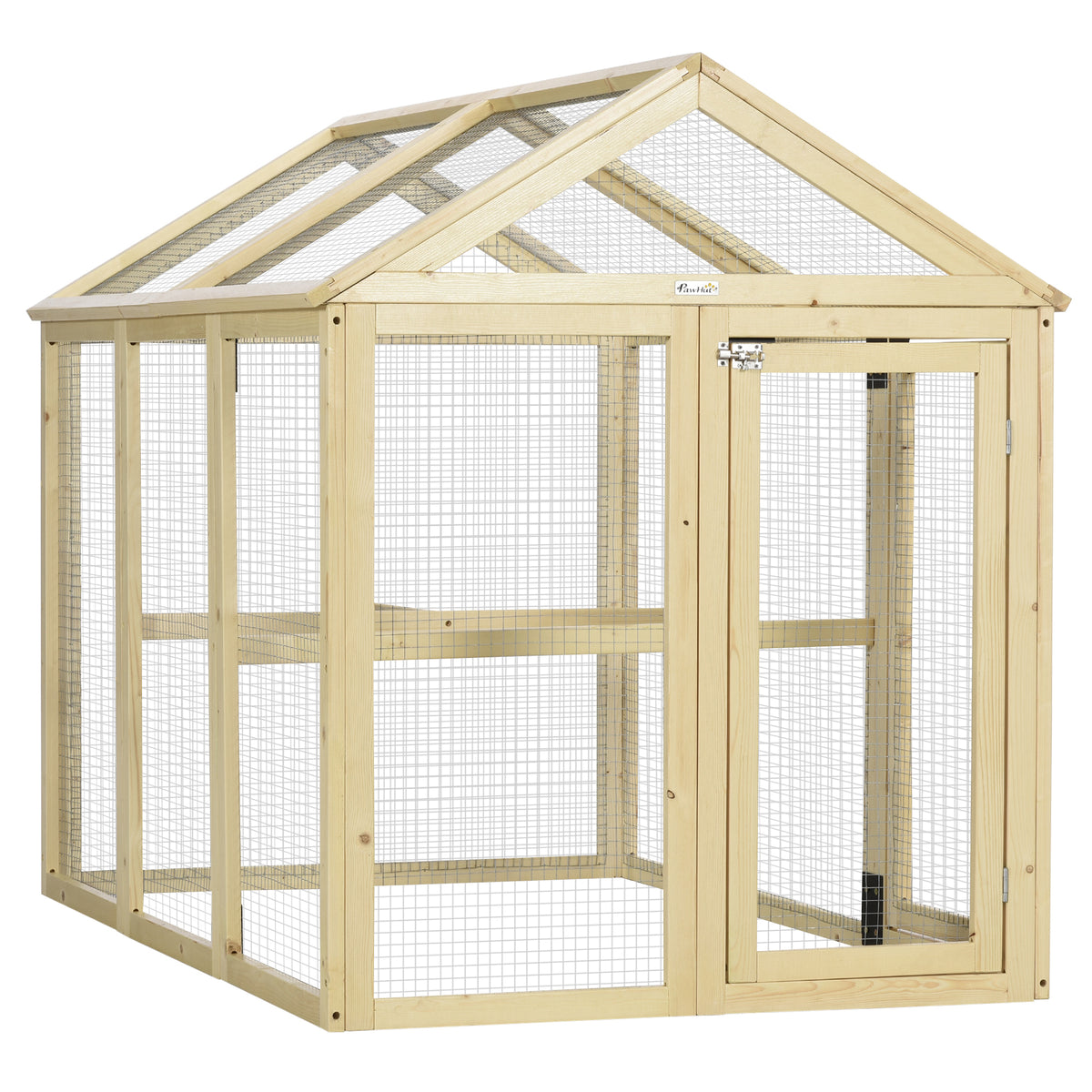 Wooden Chicken Coop with Spacious Run for 1-3 Chickens – Natural Wood / 830x380x560 mm