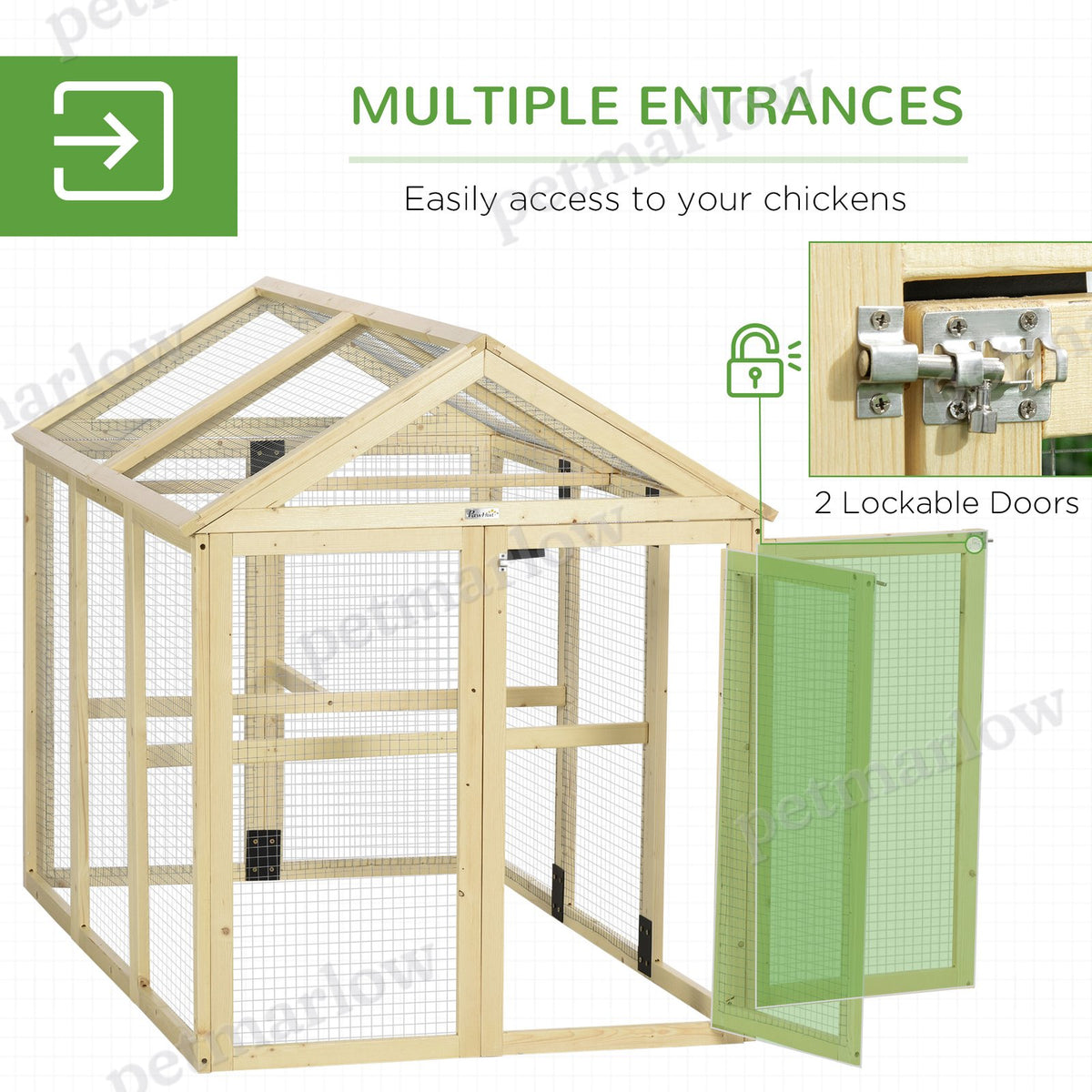 Wooden Chicken Coop with Spacious Run for 1-3 Chickens – view 6