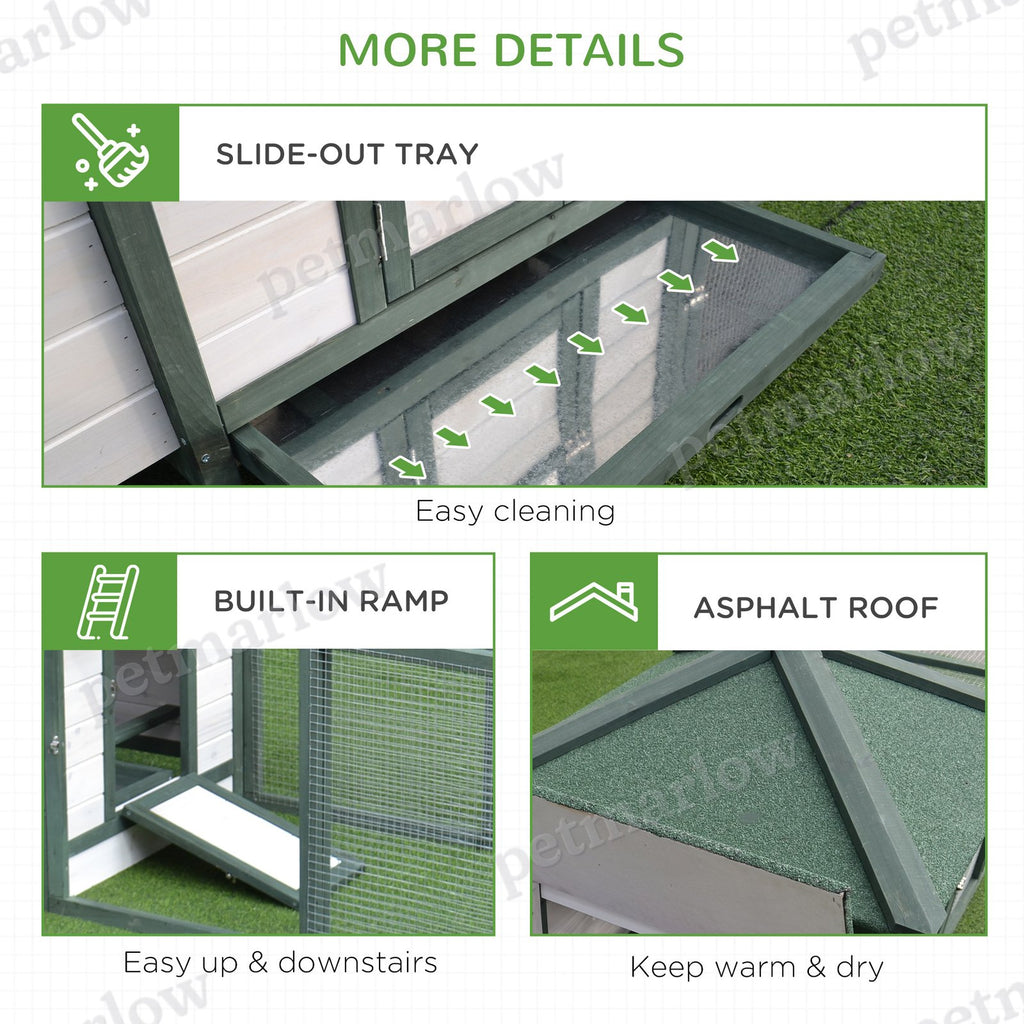 Wooden Chicken Coop with Weatherproof Roof and Nesting Box – view 4