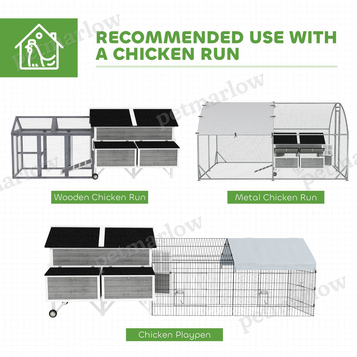 Wooden Chicken Coop with Wheels and Nesting Boxes – view 6