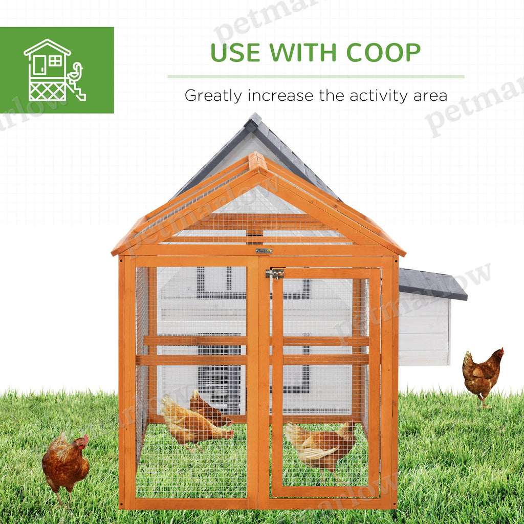 Wooden Chicken Run with Perches for Poultry Comfort – view 4