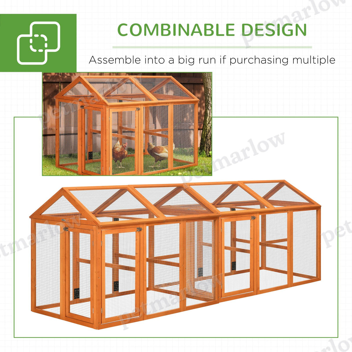 Wooden Chicken Run with Perches for Poultry Comfort – view 5
