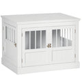Wooden Dog Crate End Table for Small Dogs – White / 930x620x120 mm