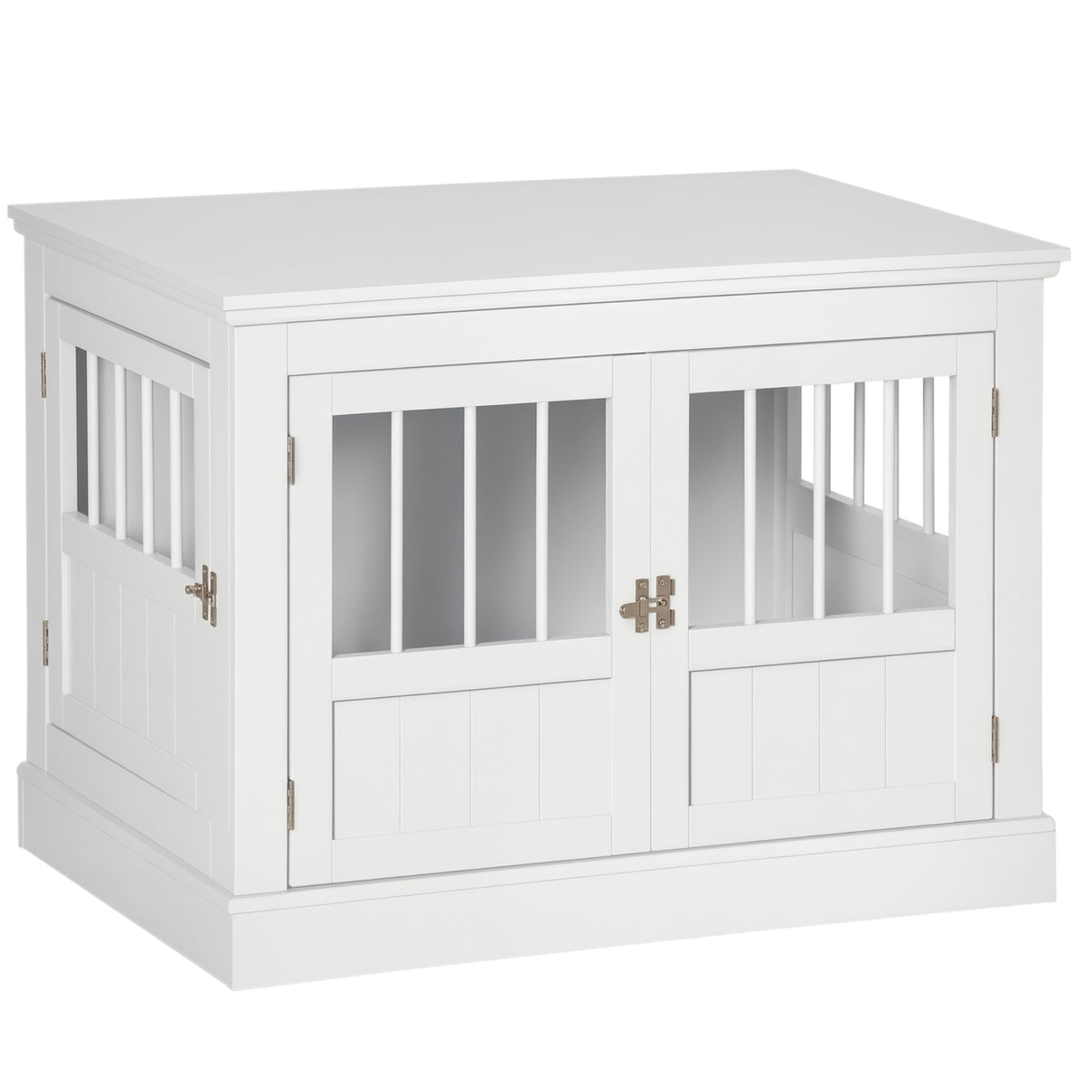 Wooden Dog Crate End Table for Small Dogs – White / 930x620x120 mm