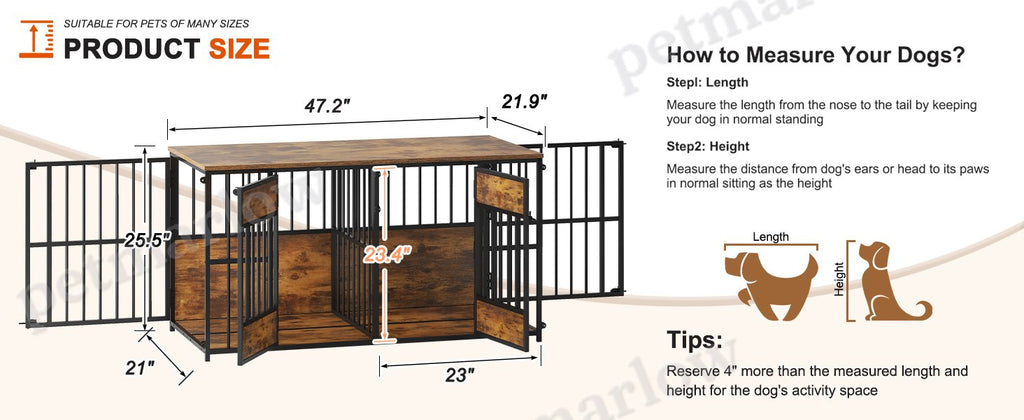 Wooden Dog Crate Furniture with Storage Top for Indoor Use – view 2