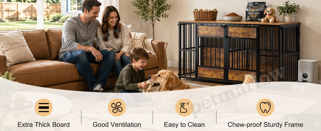 Wooden Dog Crate Furniture with Storage Top for Indoor Use – view 5