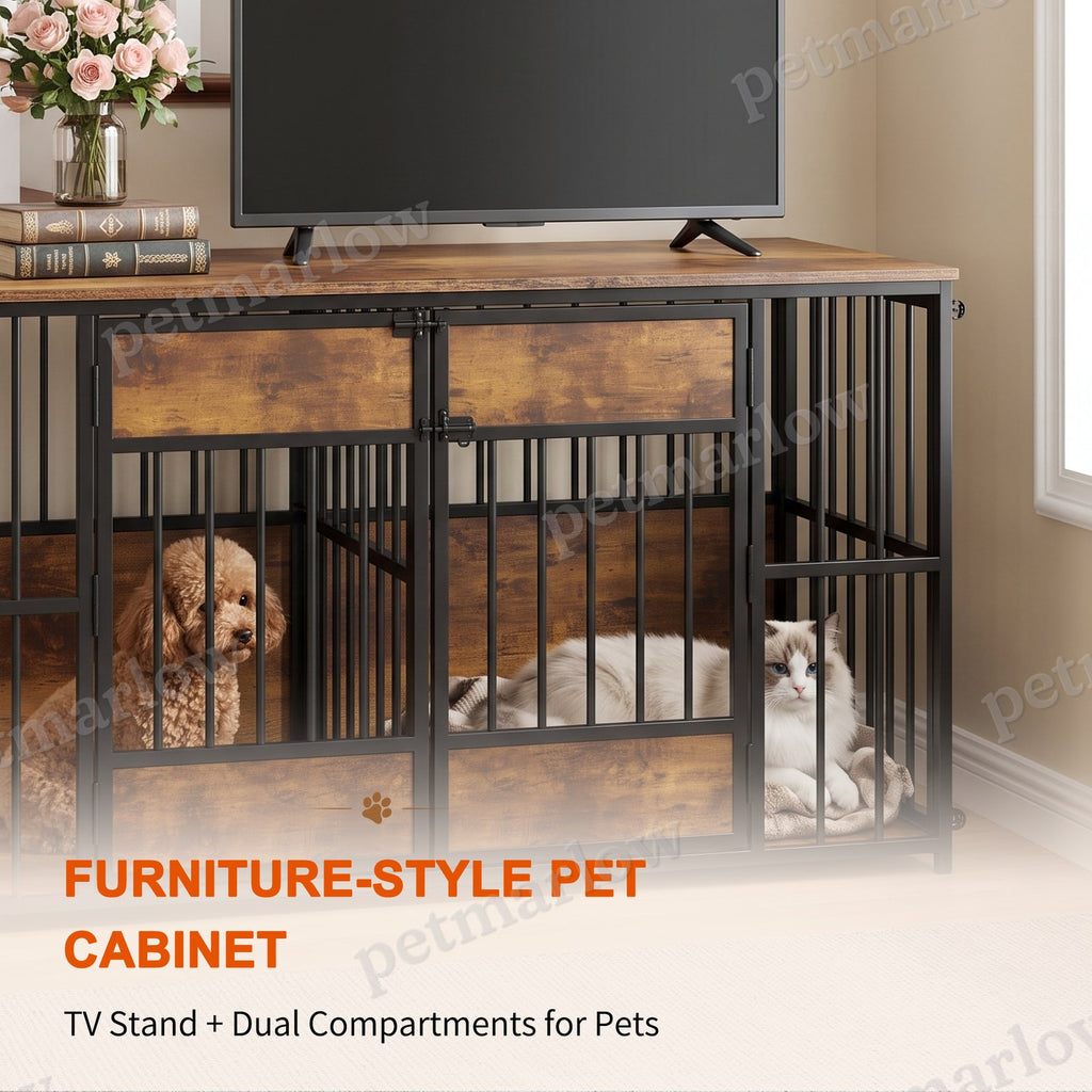 Wooden Dog Crate Furniture with Storage Top for Indoor Use – view 6