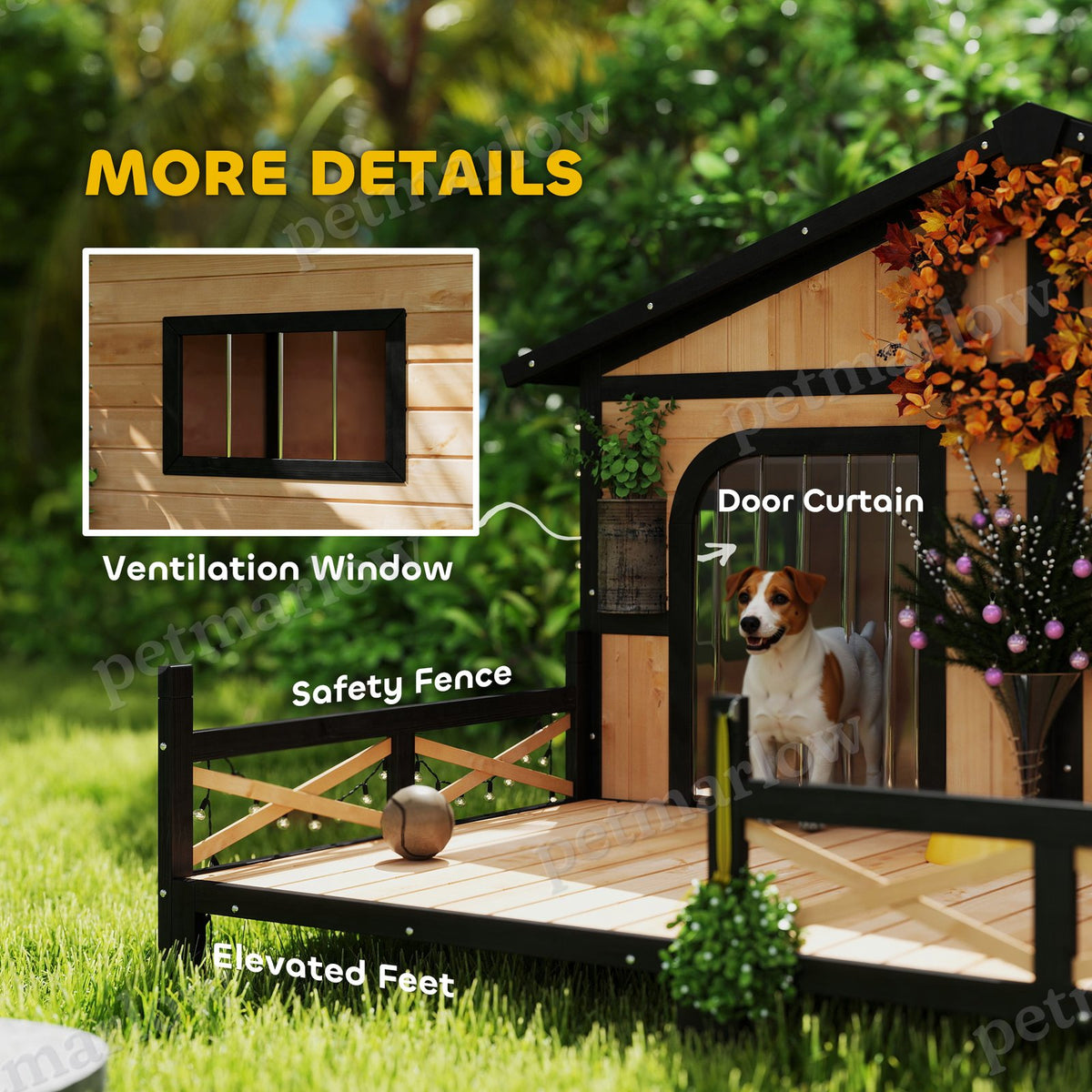 Wooden Dog House with Porch and Openable Roof – view 6