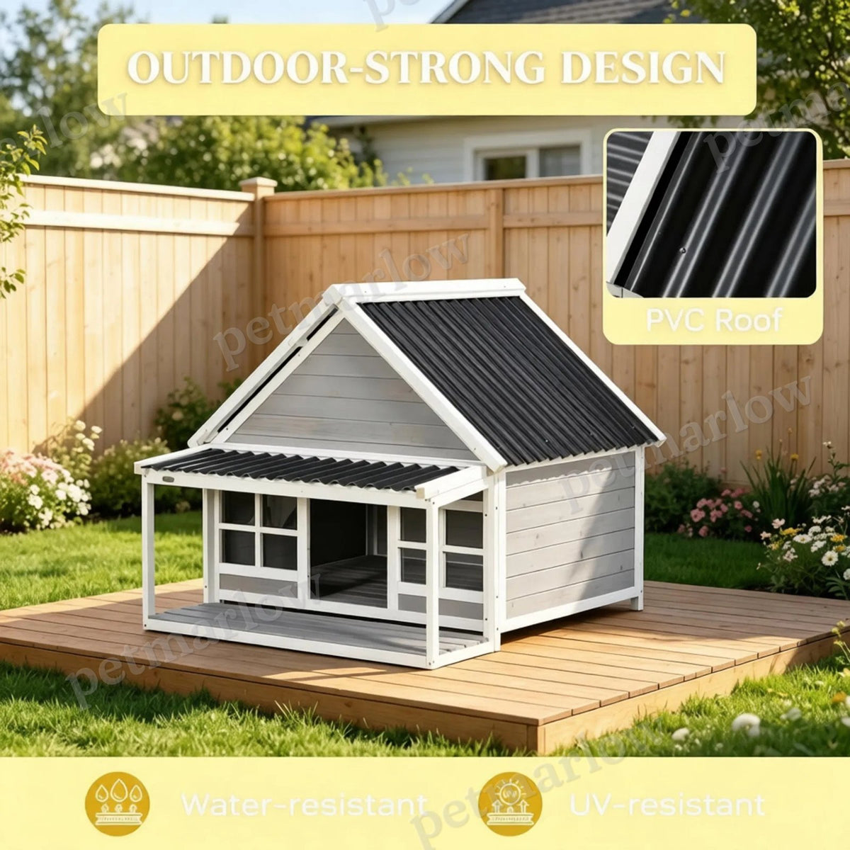 Wooden Dog House with Porch – view 4