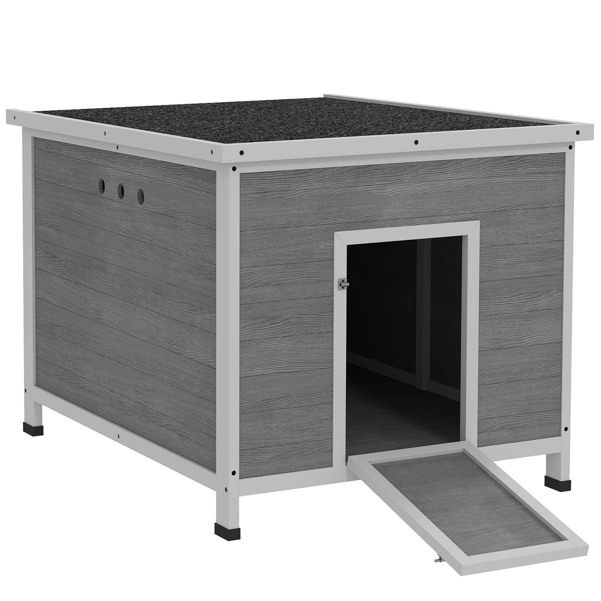 Wooden Duck Coop with Openable Roof and Removable Floor – Light Gray / 1070x830x180 mm