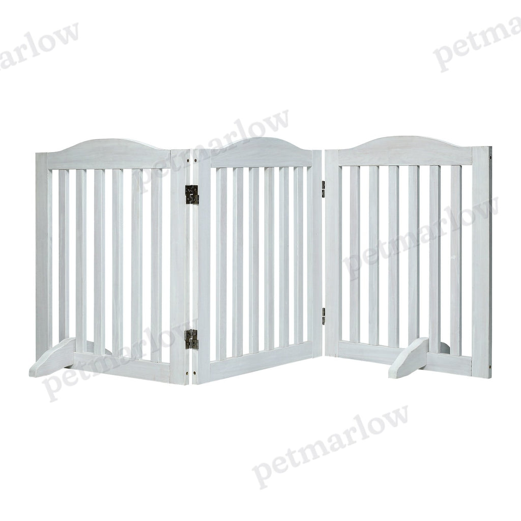 Wooden Foldable Pet Gate for Dogs - 3 Panels, 24 Inch High – view 4