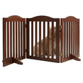 Wooden Freestanding Foldable Pet Gate for Dogs, 24-Inch Height