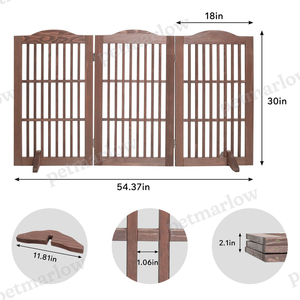 Wooden Freestanding Foldable Pet Gate for Dogs – view 6